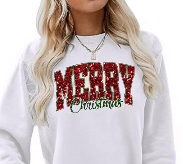 Merry Christmas Glitter Sweatshirt